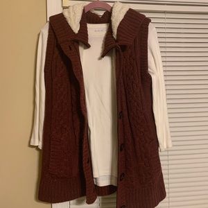 Sweater Vest with long sleeve shirt